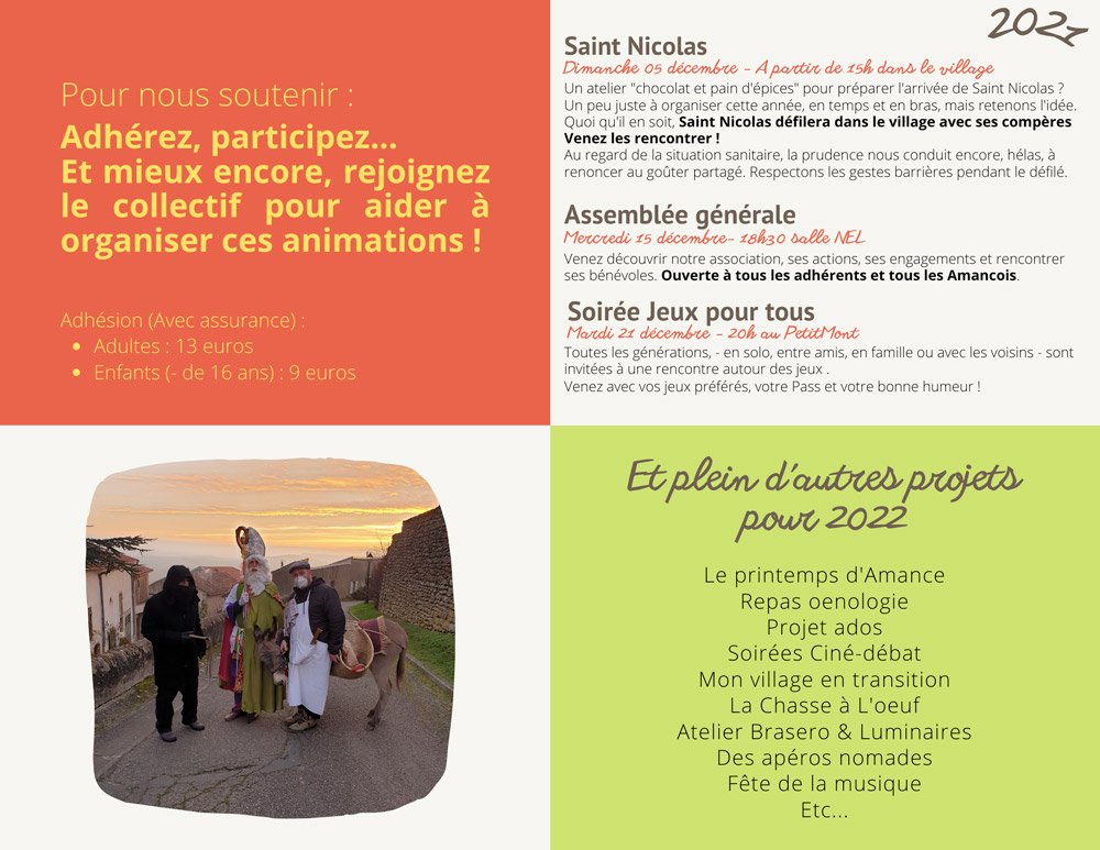 Foyer Rural Amance - programme décembre 2021